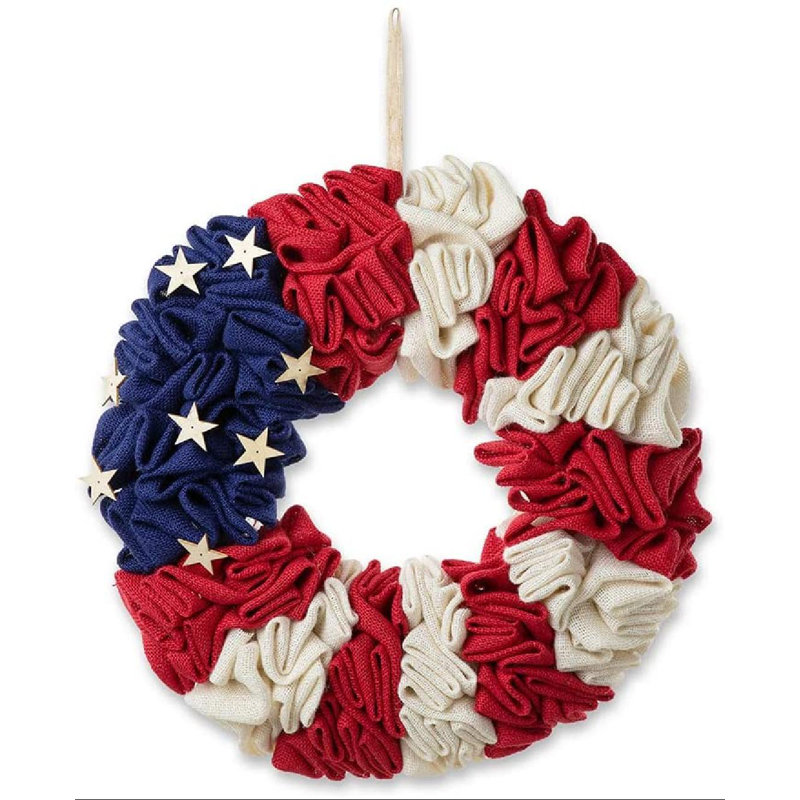 Couronne patriotique en faux tissu 18 po