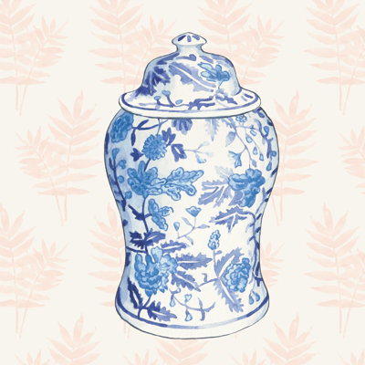 " Ginger Jar VI Coral No Border " by Wild Apple Portfolio