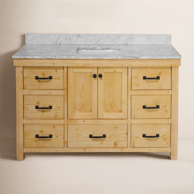 Galvan 60'' Single Bathroom Vanity with Carrara Marble Top