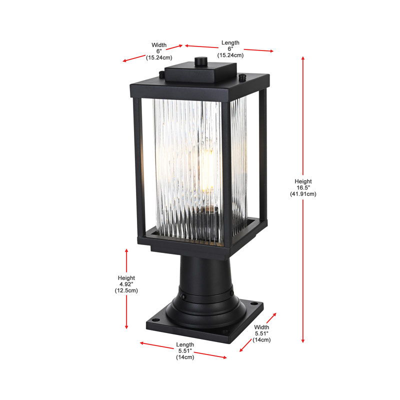 Melbourne 6 Inch Outdoor Post Light in Black