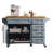 52'' Kitchen Island With Drop Leaf, Wheels,Spice Rack, Towel Rack,Adjustable Shelf-1929788521
