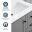 Meuble-lavabo gris de 24 po avec lavabo intégré en céramique et tablette de rangement à deux niveaux derrière le panneau de porte, gris-2123427751