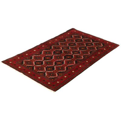 Tapis décoratif en laine noué à la main de conception unique 3 pi 3 po x 6 pi 1 po Bethune New Age