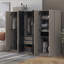 Rangement à 6 portes pour garde-robe en bois pour chambre à coucher, avec 2 tiroirs à l'intérieur