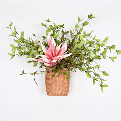 Arrangement floral de fleurs artificielles de printemps et d'été pour la porte d'entrée murale