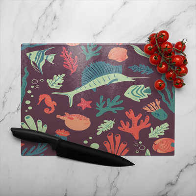 Sealife Designer Glass Chopping Board