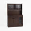 Armoire de rangement pour garde-manger de 71 po de hauteur, armoire de présentation de grande capacité avec portes en verre Reeded et support pour micro-ondes, étagères de boulanger avec rangement pour cuisines, garde-manger, salon