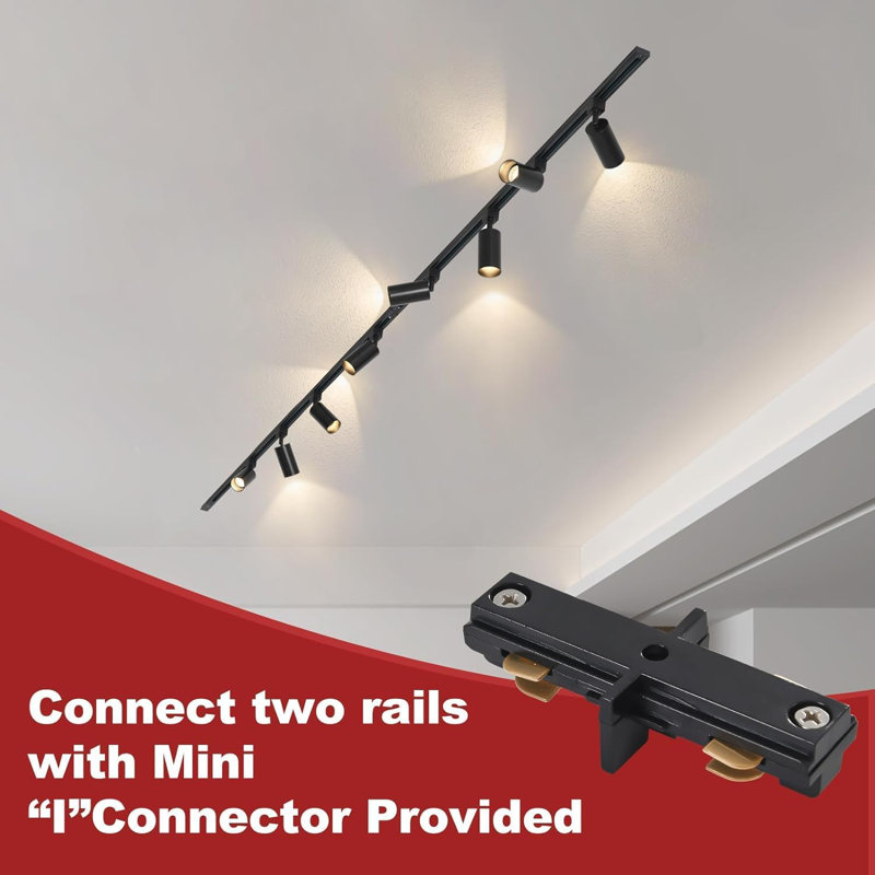 Plug In Track Lighting With Power Cord, Matte Black