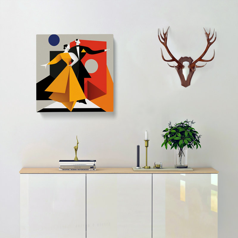 Ballroom Dancing Suprematism - No Frame Print, 35cm H x 35cm W x 3cm D