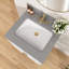 Comptoir de meuble-lavabo simple 24 po avec lavabo, comptoir de salle de bain en pierre d'ingénierie grise, conception de lavabo central, trous de robinet de 4 po, comptoir de meuble-lavabo de remplacement
