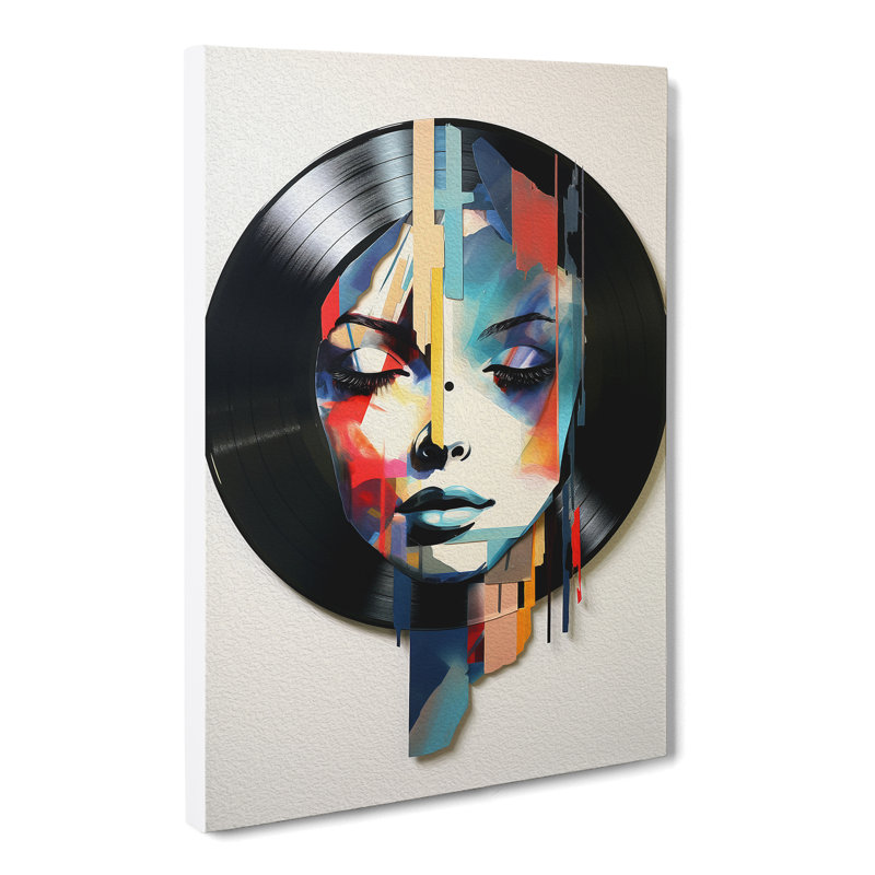Vinyl Record Contemporary No.2 - Wrapped Canvas, 50cm H x 35cm W x 3cm D