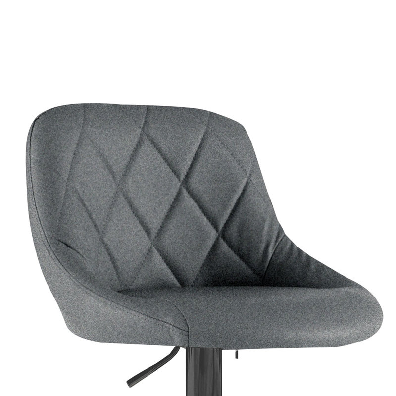 Mbagaya Swivel Upholstered Counter Stool, Dark Grey