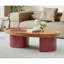 Table basse ovale en bois avec rangement