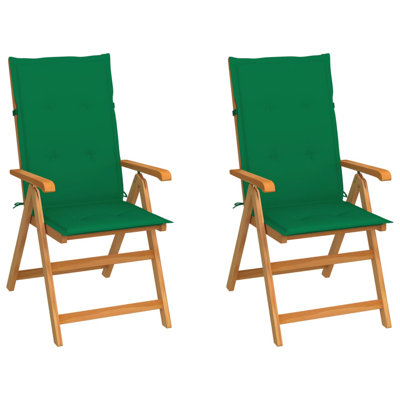 Solid Teak Wood Reclining Chairs with Cushions