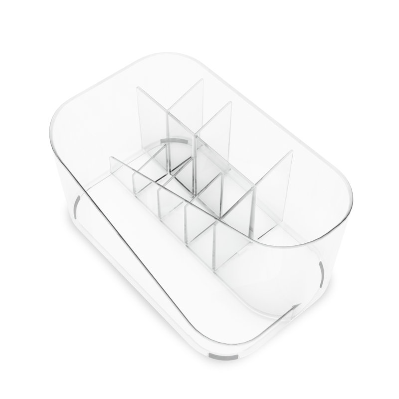 Clear Rectangular Acrylic Makeup Organizer with Compartments