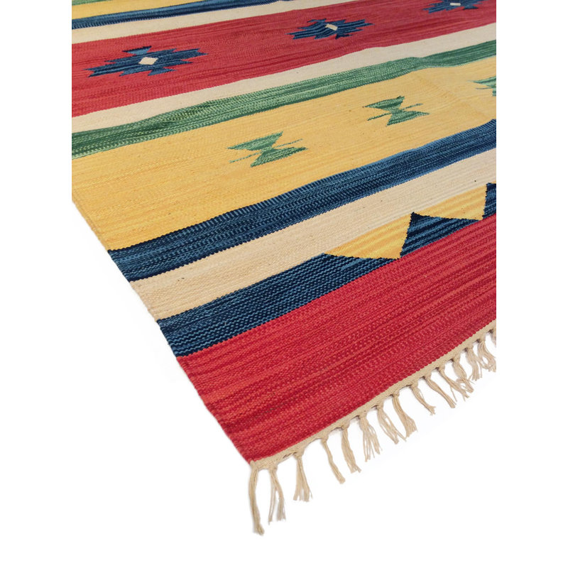 Anatolian Multicolor Handwoven Cotton 8' x 10' Area Rug