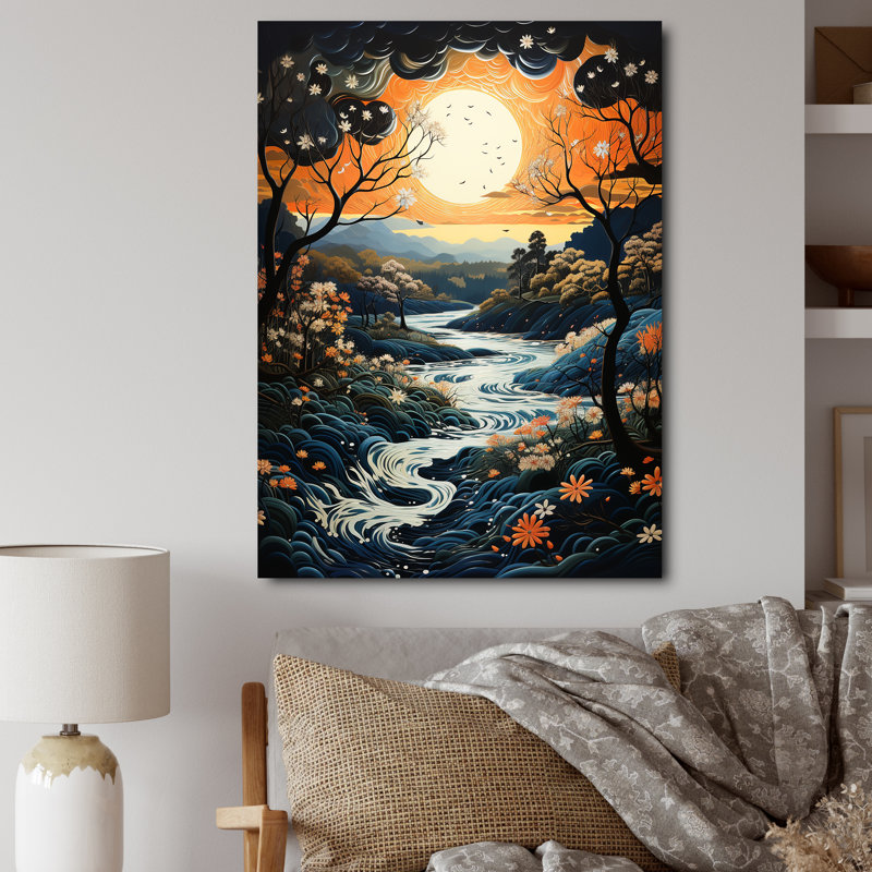 Cymbre, rivière Orange, eaux argentées II, Toile tendue, H 20 po x l 12 po x P 1 po