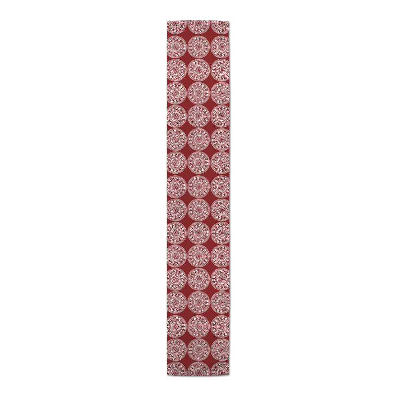 Adelya Rectangle Damask Polyester Table Runner, 90" x 16", Black