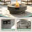 15“ H x 34" W 50,000 BTU Outdoor Propane Round Fire Pit Table with concrete looking and cover lid