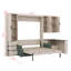 Grand lit escamotable avec bureau, tablettes et tiroirs, grand lit escamotable vertical avec canapé, éclairage DEL / USB et 2 coussins confortables-1650565433