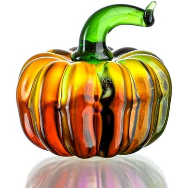Figurine de citrouille en verre soufflé à la main 2 pouces