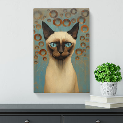 Siamese Cat Modern - Wrapped Canvas