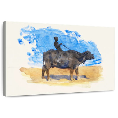 Brampt Boy On Water Buffalo From Scrapbook 1879