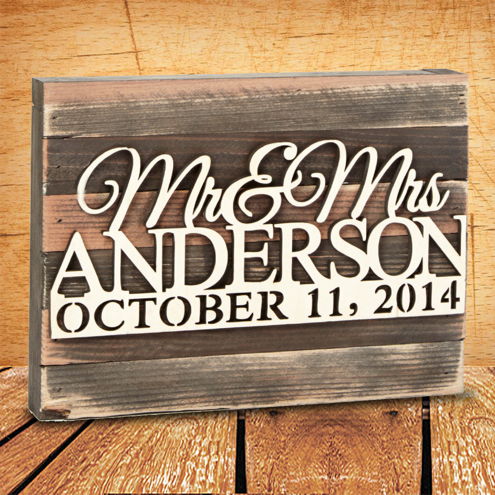 Personalized Mr and Mrs Family Name with Date Wall Décor Le Prise™ 