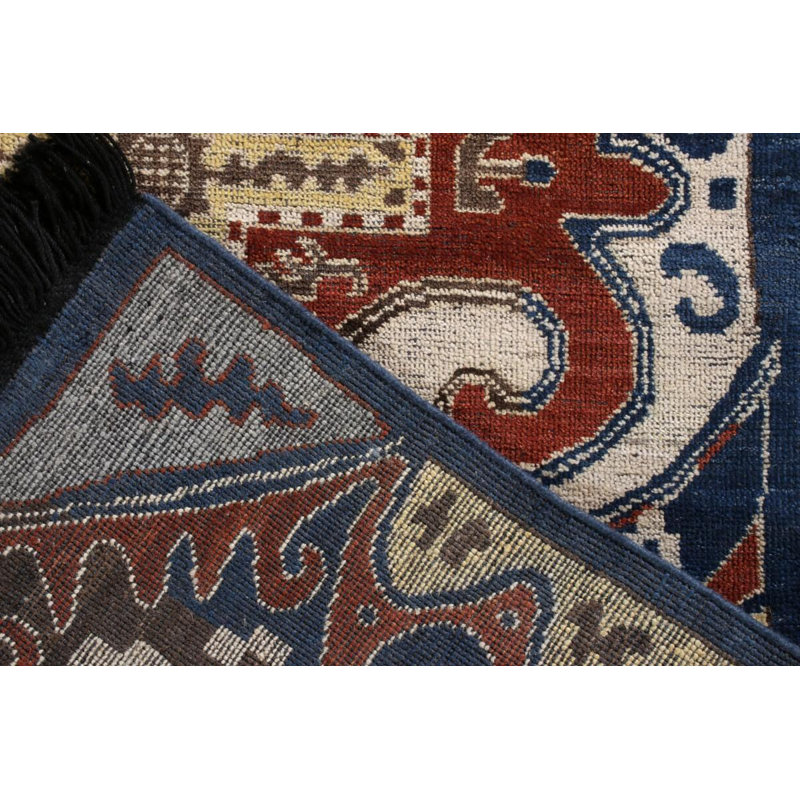 Rug & Kilim’S Caucasian Rug In Red Medallion Pattern, Square 4'