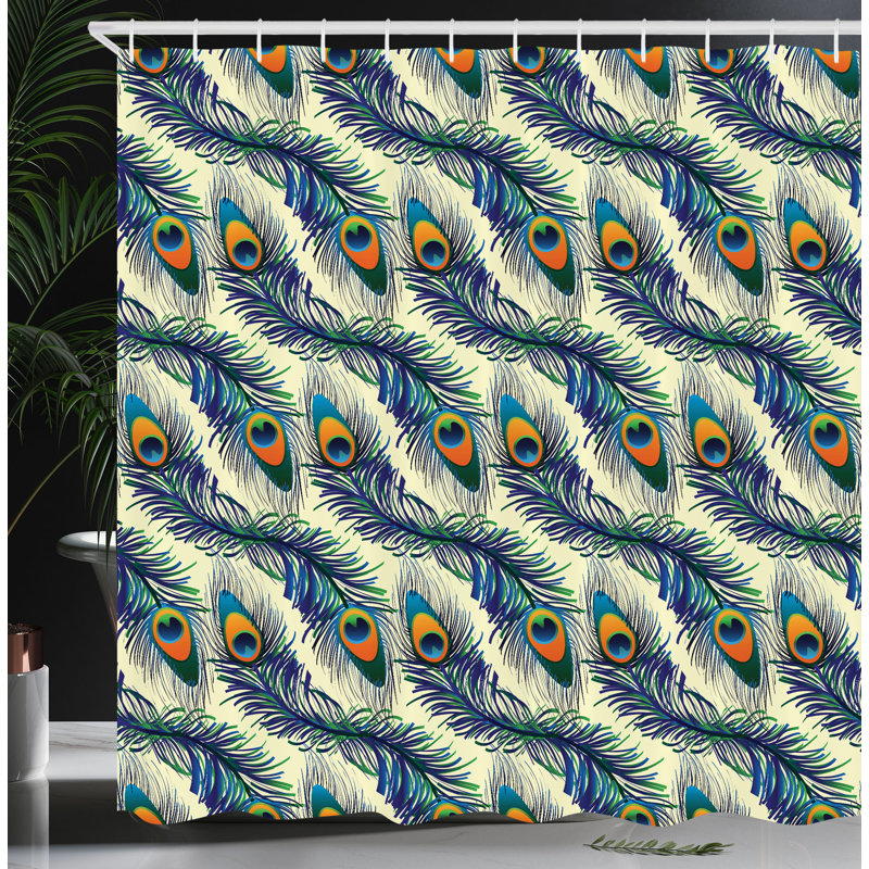 Shower Curtain with Hooks Included, 75"H x 69"W