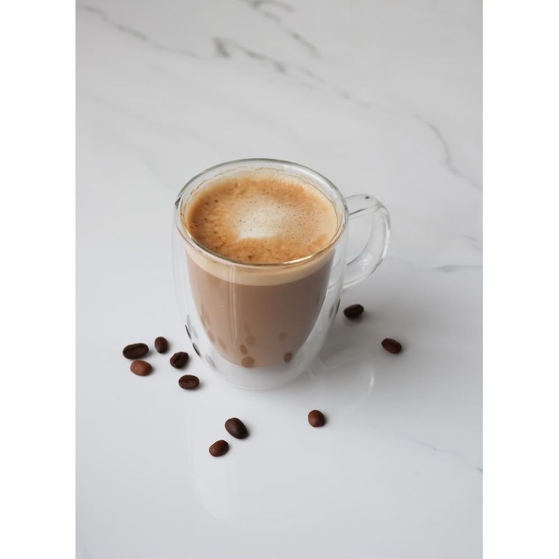 Tasses en verre à double paroi avec poignée - 9 oz