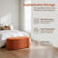 Banc de rangement luxueux avec repose-pieds ovale - Siège rembourré polyvalent avec rangement caché pour la chambre à coucher, le salon et le vestibule-131633206