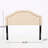 Queen Headboard With Contemporary Flair - Button Stitching And Diamond Pattern Nailhead Accented Beige Upholstered Assembly Required For Bed Stitch Detailing Accents