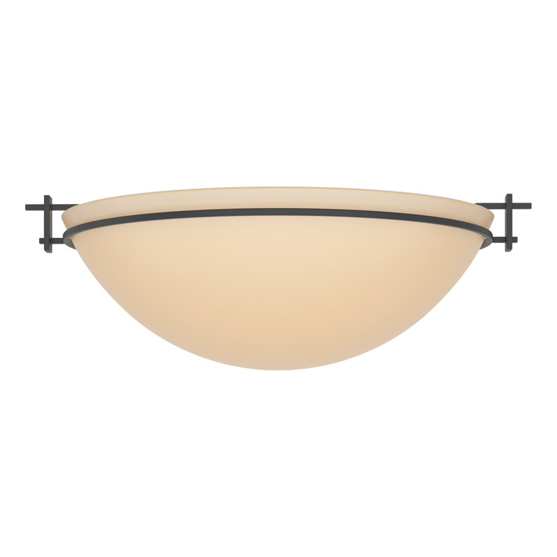 Moonband Semi Flush Mount, Black, Sand, 6.5" H x 15.9" W x 15.9" D