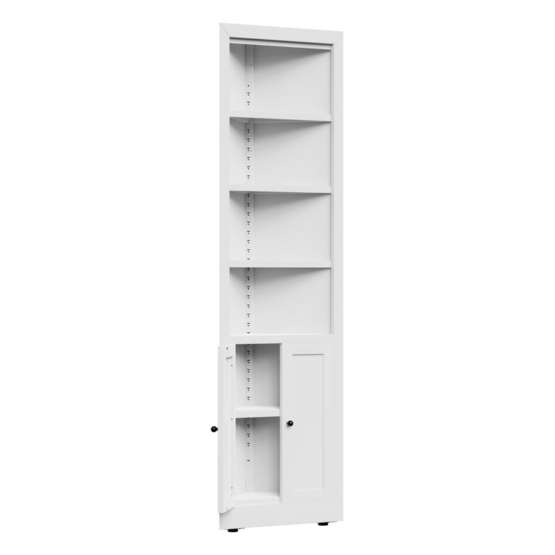 Corner Storage Cabinet With 2 Doors, 5-Tier Metal Cabinet With Adjustable Shelves, Freestanding Kitchen Storage For Pantry, Living Room, Bathroom, Laundry Room, Space Saving Furniture