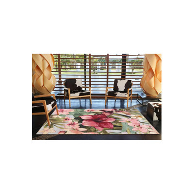 Tapis floral lavable à motif floral coloré
