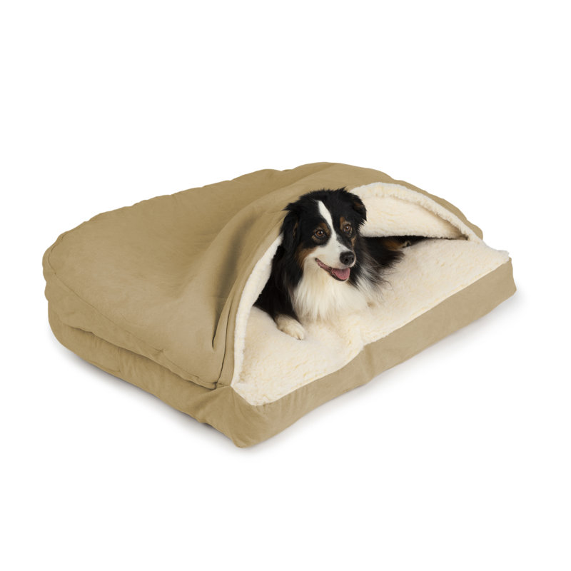 Extra Large Navy Poly Cotton Hooded Dog Bed