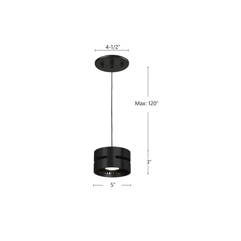Oxford 1 - Light LED Pendant, Black