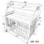 Cage pour animaux avec cadre en fer, pratique et noir, 23,28 po L, l 34,91, l 48,57 H, pratique
