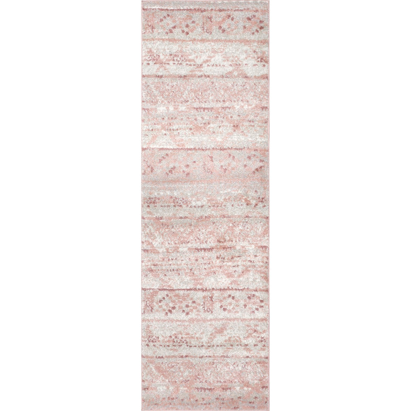 Lincolnwood Moroccan Power Loom Performance Rug, Runner 2' x 6', Pink