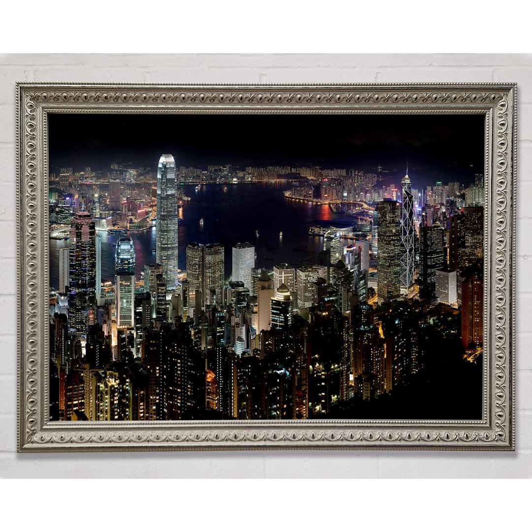 Hong Kong Waters At Night - Einzelne Bilderrahmen Kunstdrucke