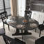Table de salle à manger extensible ovale avec rallonge amovible et base en forme de X à tréteaux pour cuisines de ferme-130195652