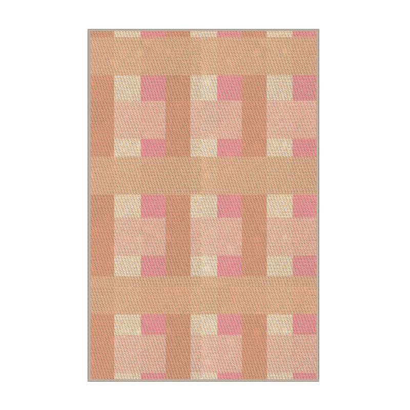 Tapis géométrique en laine orange, Rectangle 2 pi x 3 pi