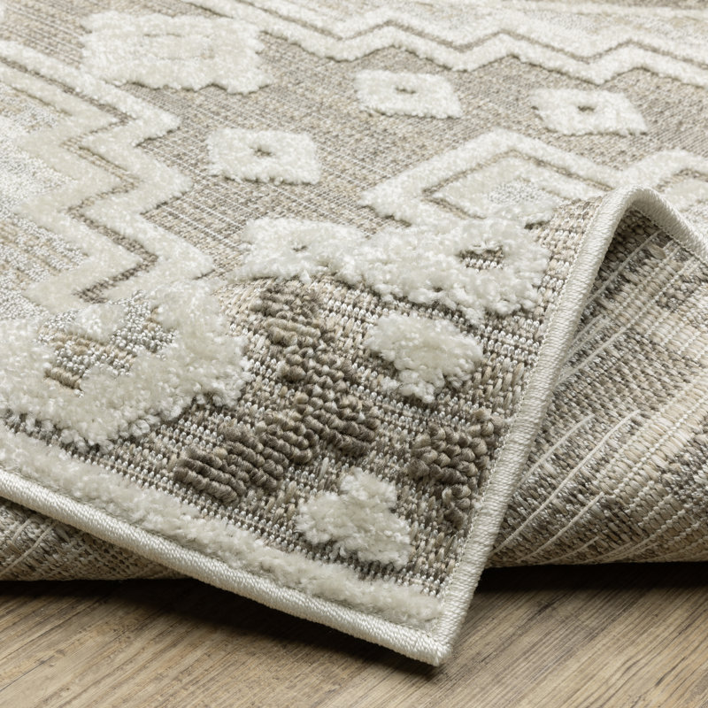 Tapis beige / brun Tomiris, Tapis de couloir 2 pi 3 po x 7 pi 7 po