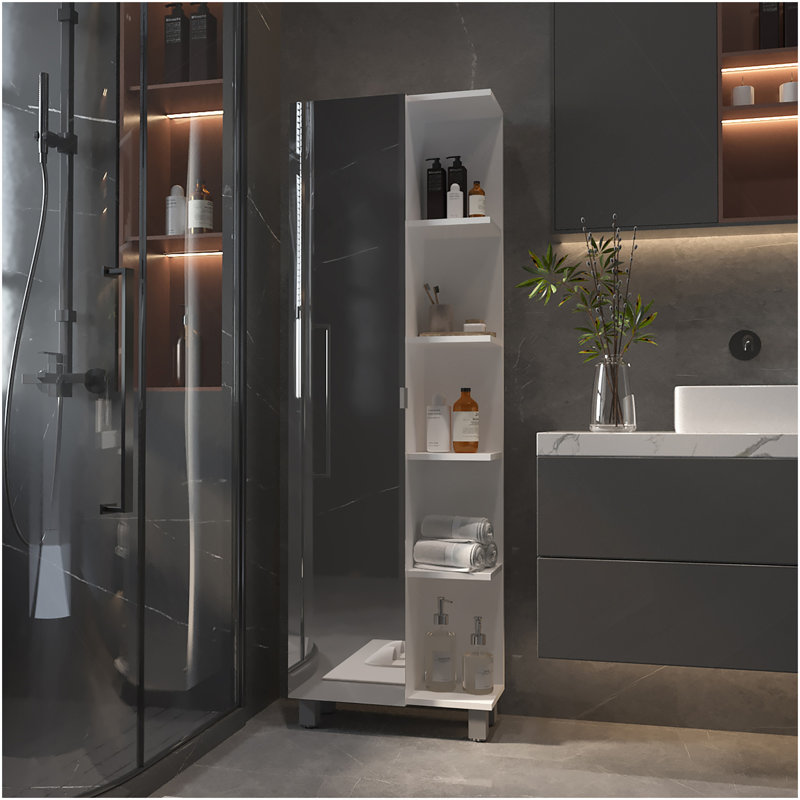 Los Angeles Linen  Cabinet, Mirror, Five Shelves