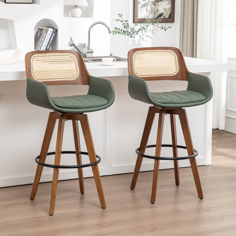 Derek Swivel Bar Stool, Counter Stool (68.6cm Seat Height), Green