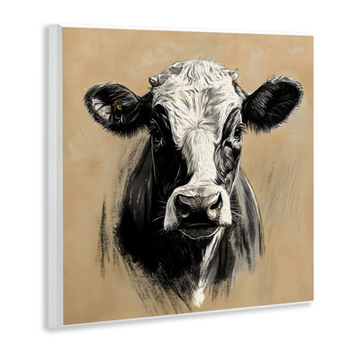 Dairy Cow Brushed Portrait Wall Plaque, design by Creative Studio