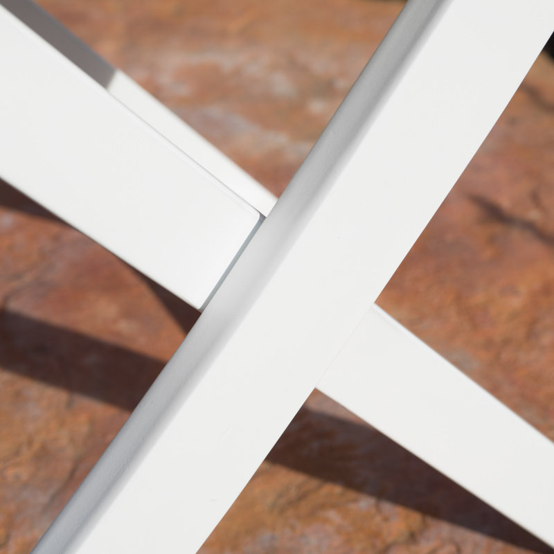 Chaise d'appoint de patio Remacia, Blanc