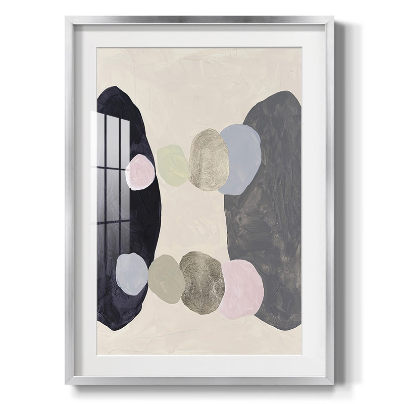 Muted Orbs II -Framed Print, 28.5" H x 20.5" W, Silver