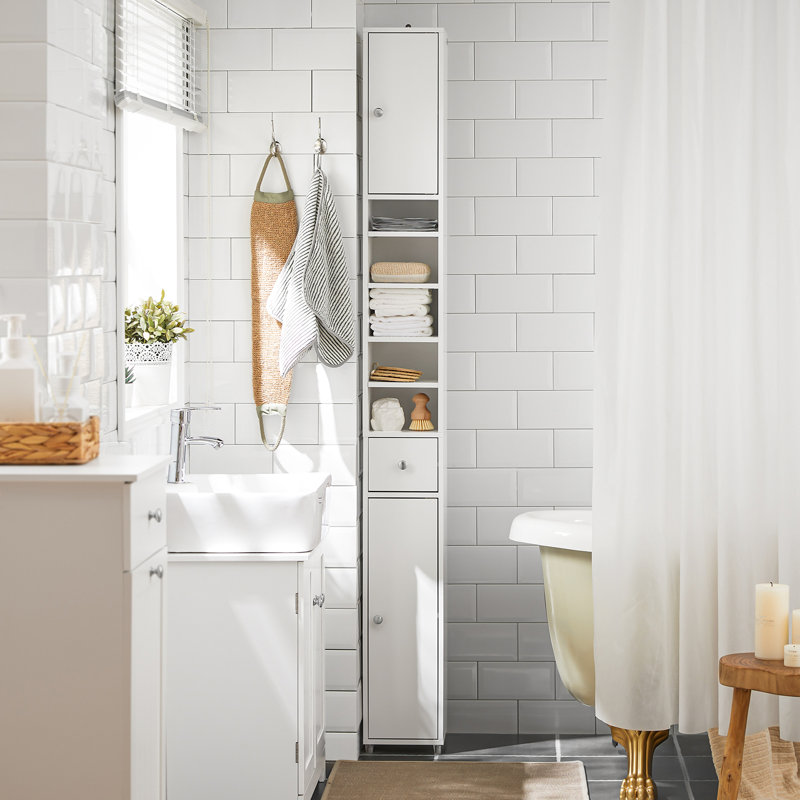 Munford 20cm W x 180cm H x 20cm D Linen Cabinet, White